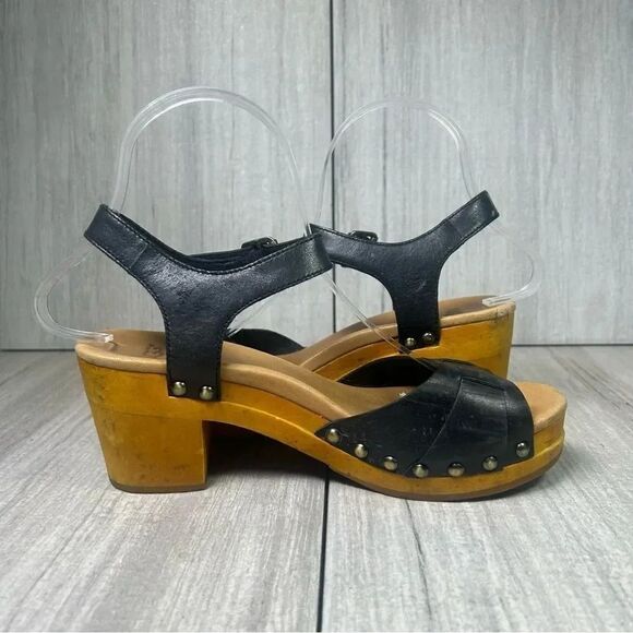 Ugg Janie Heeled Leather Strap Clog Mule Sandals Block Heel Women’s Size 7 - Picture 4 of 10